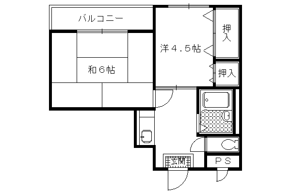 ラ・ヴァリエ(2K/4階)の間取り写真