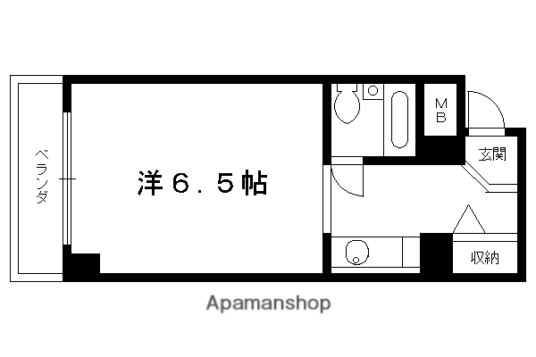 コスモL下鴨(ワンルーム/2階)の間取り写真