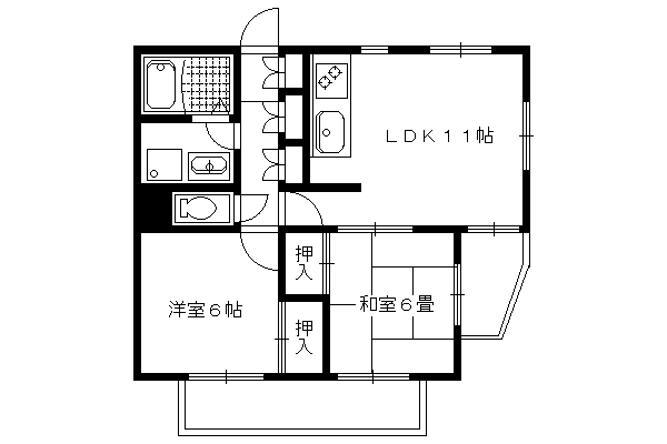 パレスイマイ(2LDK/2階)の間取り写真