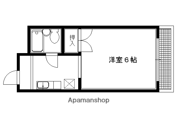 ポルト壱番館(1K/3階)の間取り写真