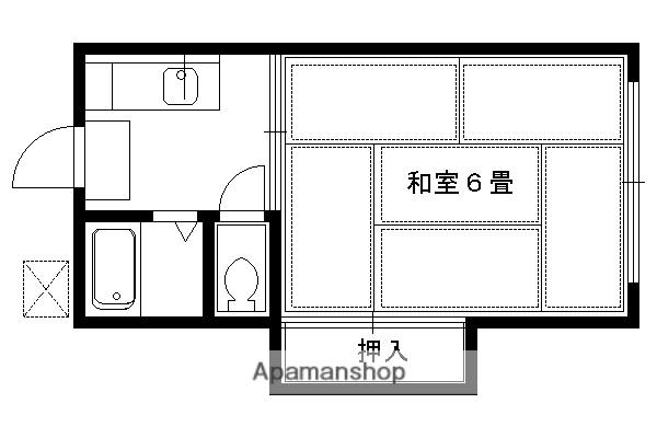 タウニィ一乗寺(1K/2階)の間取り写真