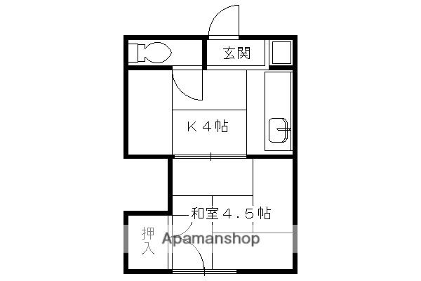清風荘(1K/2階)の間取り写真