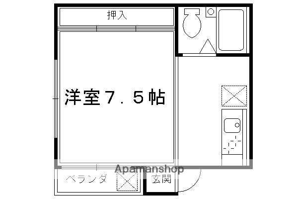 京都市東西線 東山駅(京都) 徒歩4分 4階建 築41年(1K/4階)の間取り写真