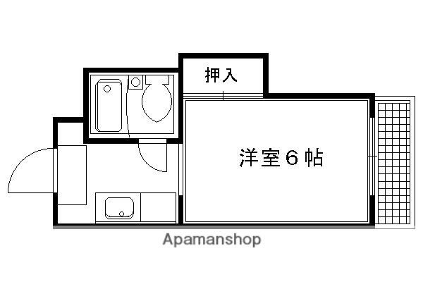 北白川ガーデンパレス(1K/1階)の間取り写真