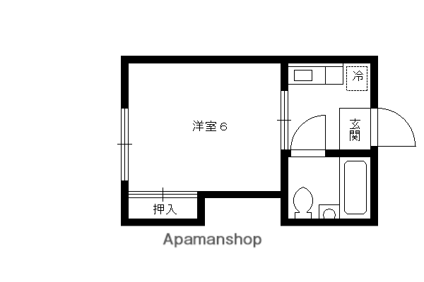 ドメーヌ上賀茂(1K/1階)の間取り写真