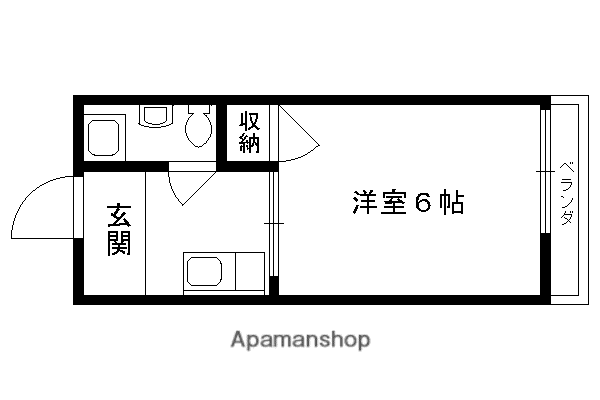 ハイツ修学院(1K/1階)の間取り写真