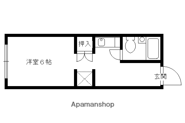 パインフィールド北白川I(ワンルーム/2階)の間取り写真