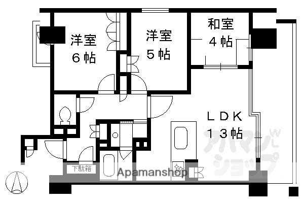 グラン・リソシエ京都四条(3LDK/6階)の間取り写真