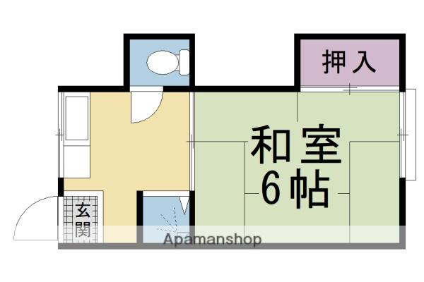 里ノ荘(1K/1階)の間取り写真