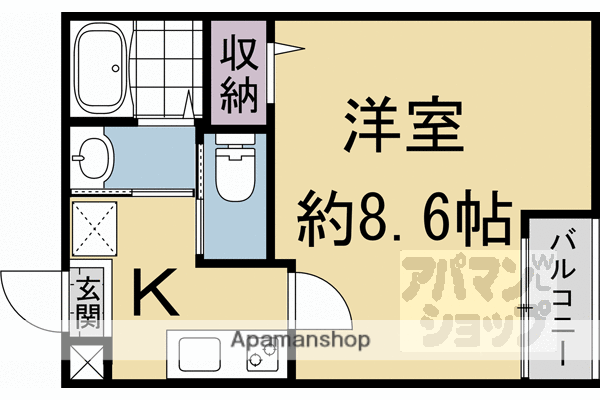 スプリングス壬生(1K/3階)の間取り写真