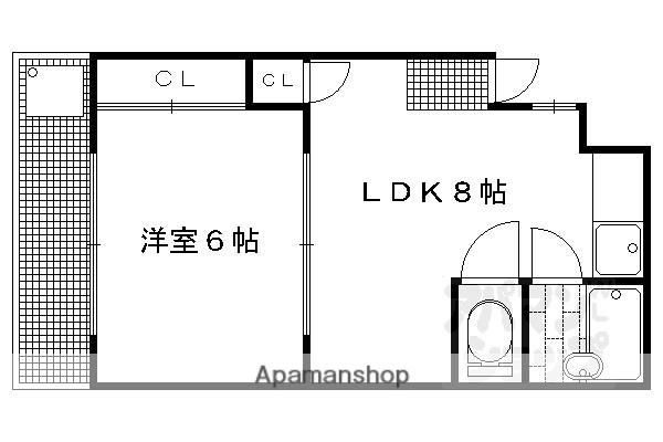 ハーティーハウス一条(1LDK/1階)の間取り写真