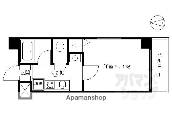 バインオーク ノチェ(1K/2階)の間取り写真