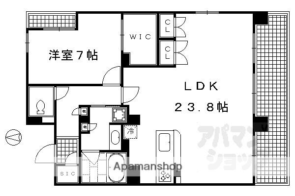 SOHO烏丸(1LDK/10階)の間取り写真