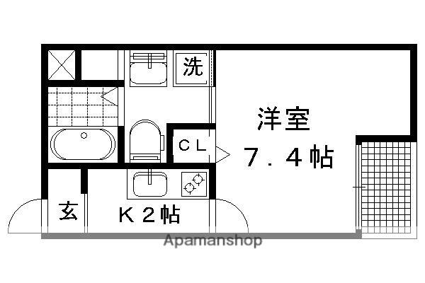 メゾン・サンマルタン京大北(1K/4階)の間取り写真