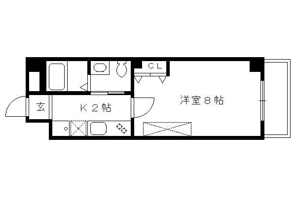 フラッティK&S千本寺之内(1K/3階)の間取り写真