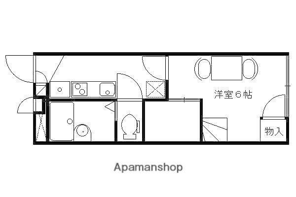 レオパレスウェルスTENII(1K/1階)の間取り写真