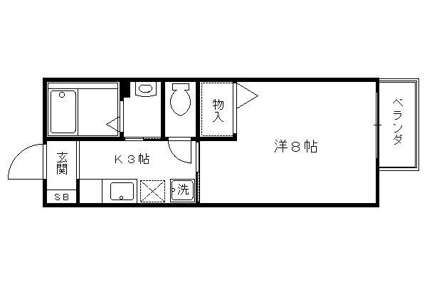 グランシード衣笠(1K/1階)の間取り写真