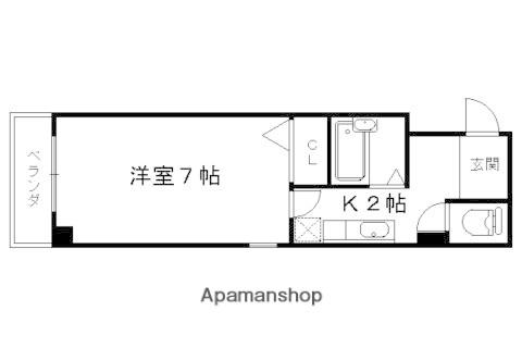CASA衣笠(1K/4階)の間取り写真