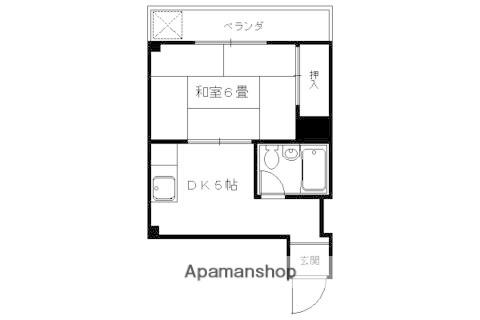 コーポ早河(1DK/2階)の間取り写真
