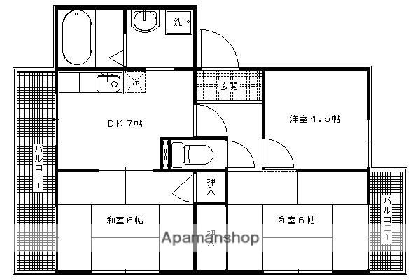 IN ひもろぎ(2LDK/2階)の間取り写真