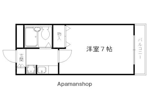 ロイヤルヒルズ鷹ヶ峯(1K/3階)の間取り写真