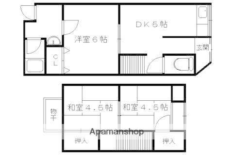 京都市烏丸線 北山駅(京都) 徒歩15分 2階建 築61年(3DK)の間取り写真