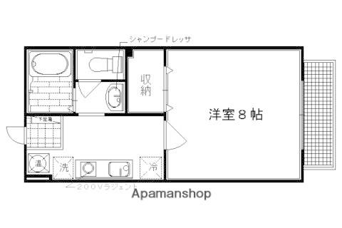 クレール北野B(1K/2階)の間取り写真