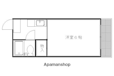グランタック御所西(1K/2階)の間取り写真