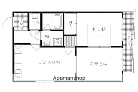 藤波ビル(2DK/2階)の間取り写真
