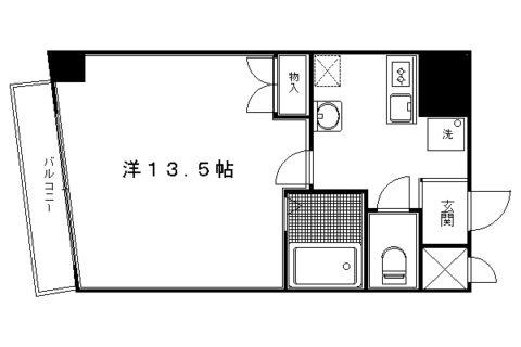 オーク西陣(1K/4階)の間取り写真