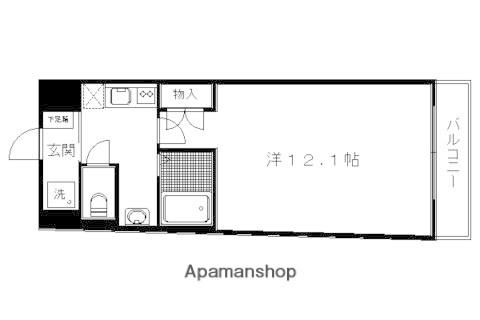 オーク西陣(1K/2階)の間取り写真