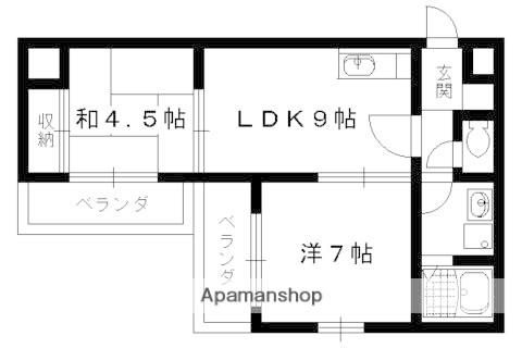 瓢箪図子マンション(2LDK/3階)の間取り写真