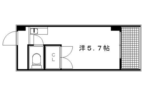 LOFTY46(1K/2階)の間取り写真