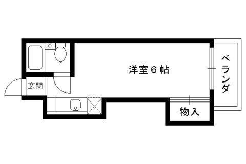 ヴィラ鈴木(ワンルーム/2階)の間取り写真