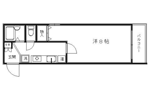 西陣の中(1K/4階)の間取り写真