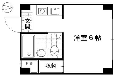 プチ パレ(1K/1階)の間取り写真