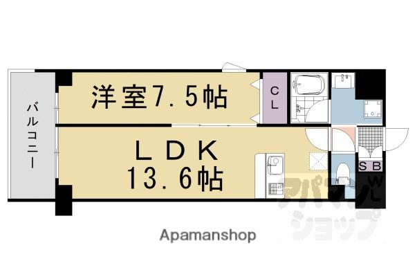 ウェスタ四条(1LDK/5階)の間取り写真