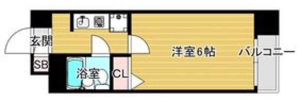 GARNET RESIDENCE下鴨(1K/4階)の間取り写真