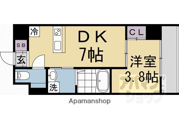 ウインズコート京都西陣(1DK/5階)の間取り写真