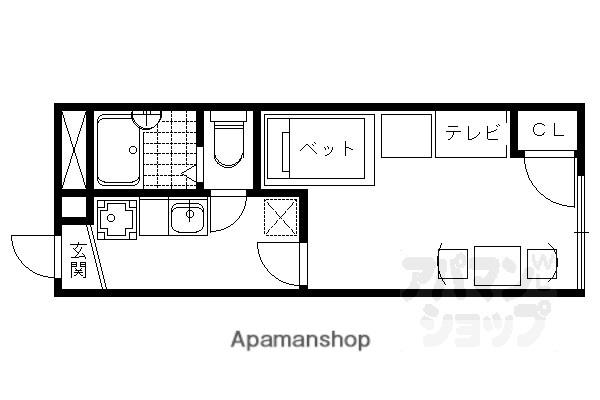 レオパレス川端御池(1K/2階)の間取り写真