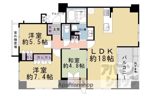イーグルコート御池新町(3LDK/7階)の間取り写真