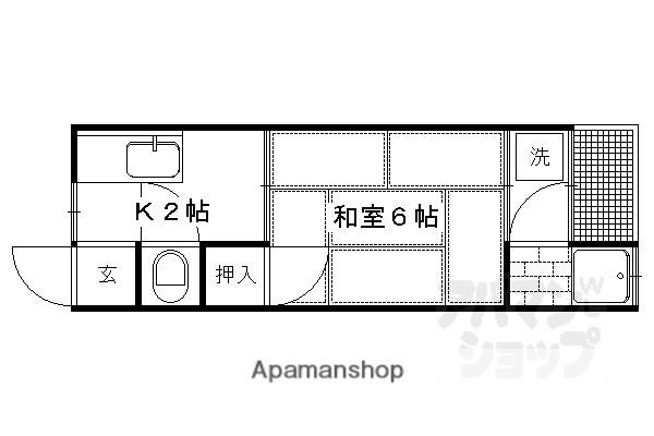 日生ハイツB棟(1K/2階)の間取り写真