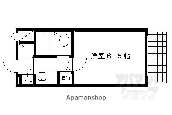 DETOM-1烏丸一条(1K/1階)の間取り写真