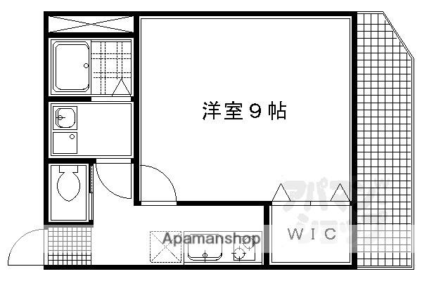 G・F二条城(1K/1階)の間取り写真