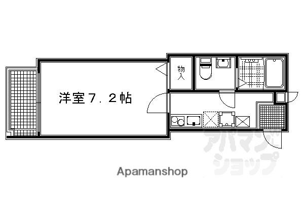 京都今出川レジデンス(1K/3階)の間取り写真