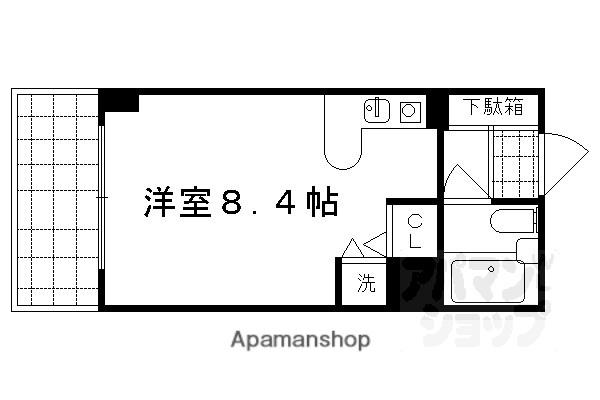ライオンズマンション京都東堀川(ワンルーム/1階)の間取り写真