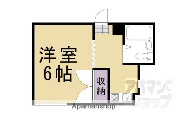 シャンブル丸太町(ワンルーム/4階)の間取り写真