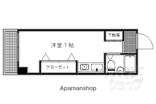 アスペースCS2(1K/2階)の間取り写真