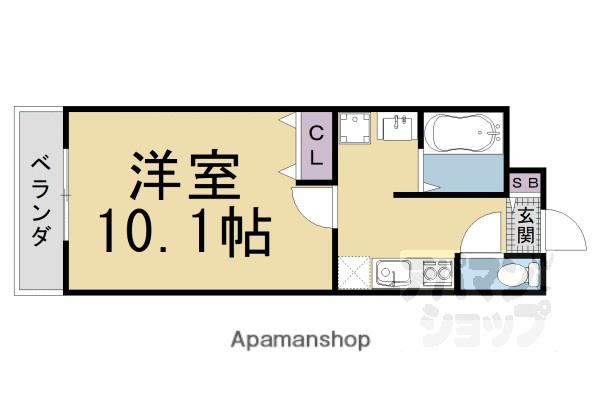 京都市烏丸線 今出川駅 徒歩8分 4階建 築15年(1K/1階)の間取り写真