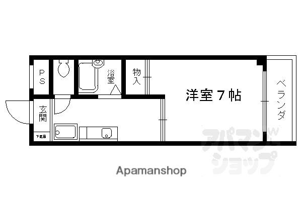 MARRY京都祇園(1K/2階)の間取り写真